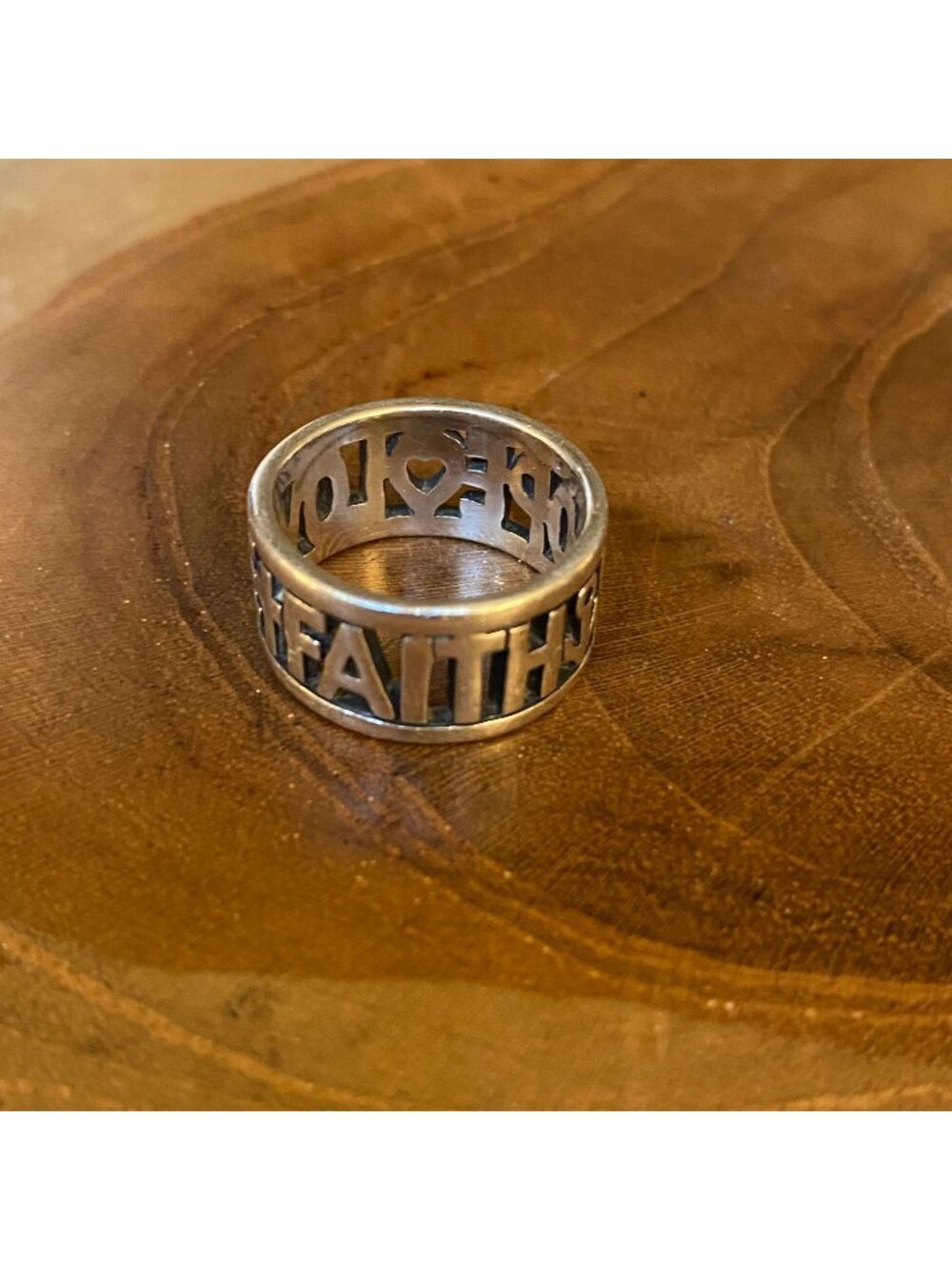 RETIRED James Avery "Faith Hope Love" Ring, Size 7, Sterling Silver